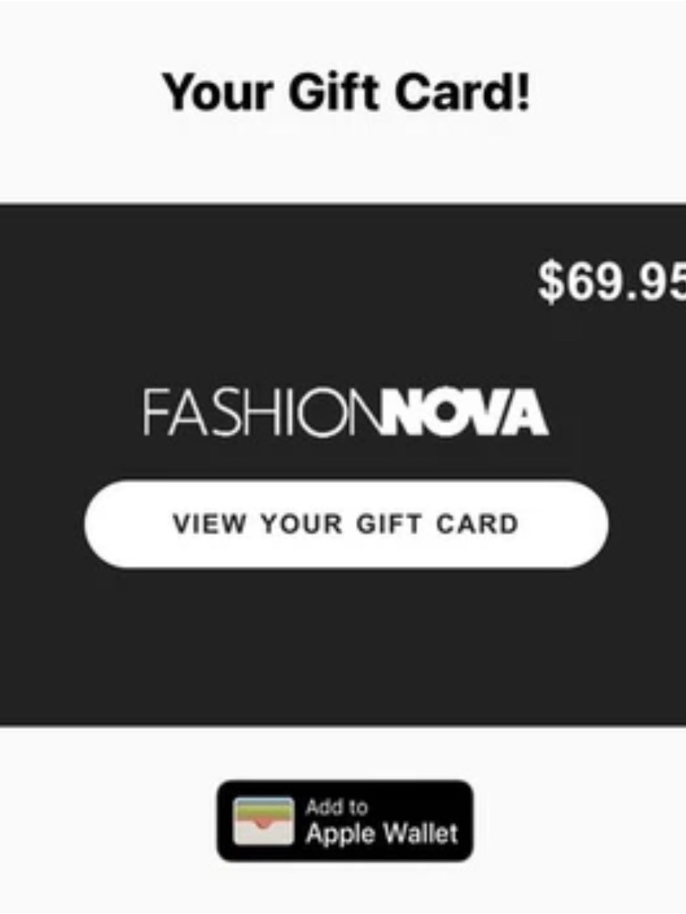 Fashion Nova Gift Card